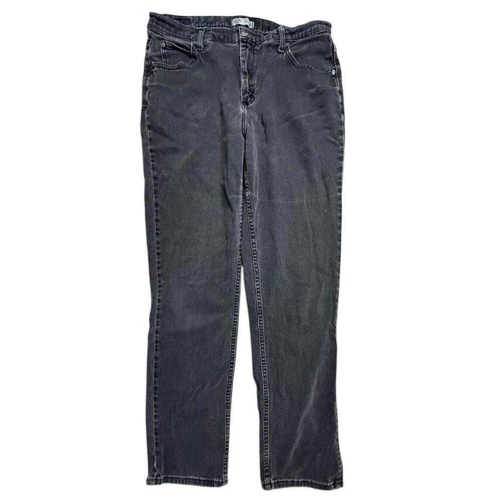Lee Riders Relaxed Fit Black Denim Jeans Size 16L High Rise Straight Leg